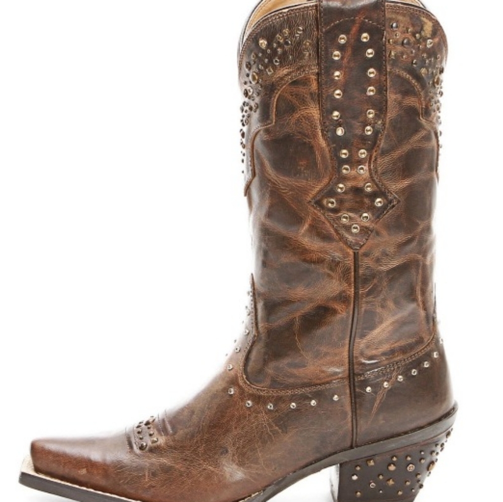 Ariat Brown Leather Rhinestone Boots size 9.5